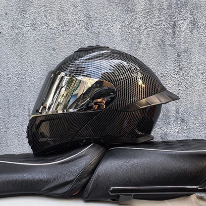 ORZ-B08A Full Face Motorcycle Helmet Glossy Mecha Pattern Racing Helmet Italian Style DOT Certified Safety Helmet with Tinted Vi