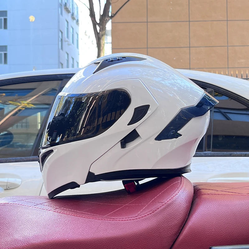 ORZ Full Face Motorcycle Helmet Mecha Geometric Pattern Racing Helmet DOT Certified Safety Helmet Facelift helmet