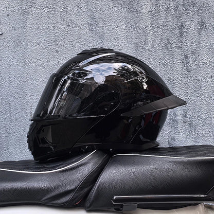 ORZ-B08A Full Face Motorcycle Helmet Glossy Mecha Pattern Racing Helmet Italian Style DOT Certified Safety Helmet with Tinted Vi