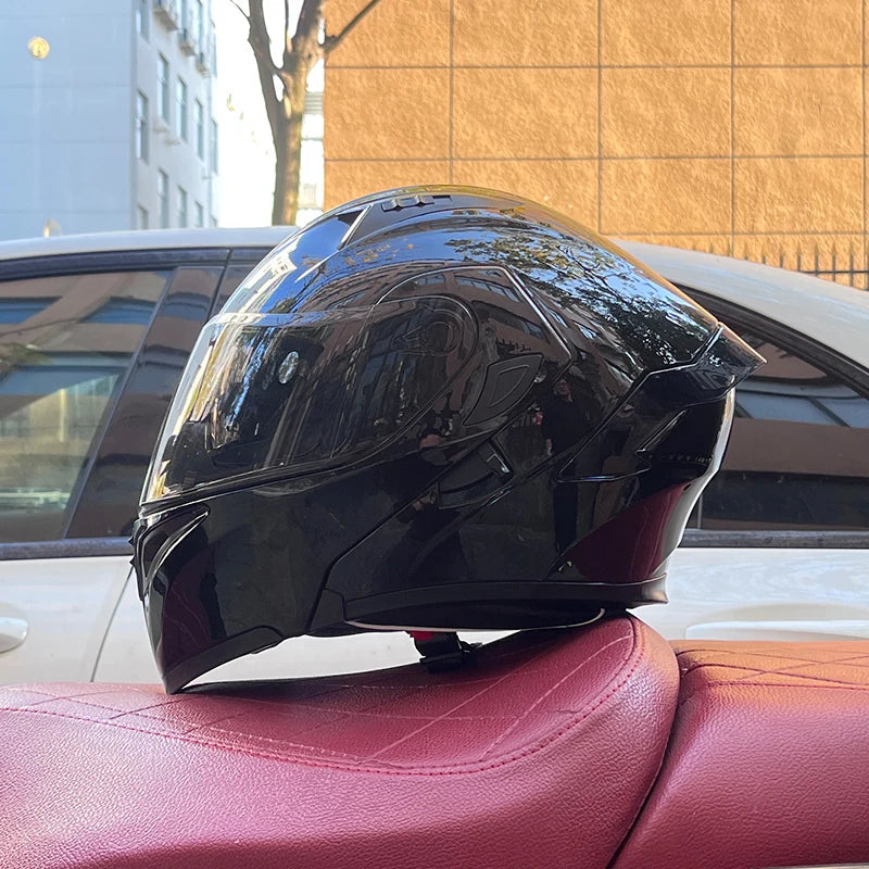 ORZ Full Face Motorcycle Helmet Mecha Geometric Pattern Racing Helmet DOT Certified Safety Helmet Facelift helmet