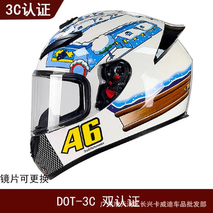 Motorcycle Helmet Four Seasons Full Face Bike Protective Safety Kart Racing Sports Car Original Casco Capacete DOT certiication