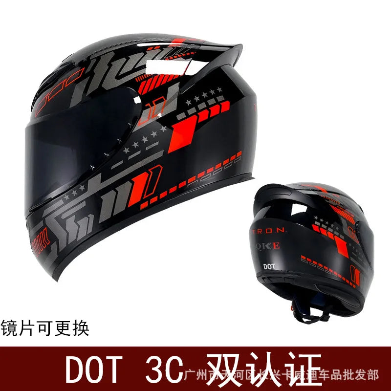 Motorcycle Helmet Four Seasons Full Face Bike Protective Safety Kart Racing Sports Car Original Casco Capacete DOT certiication