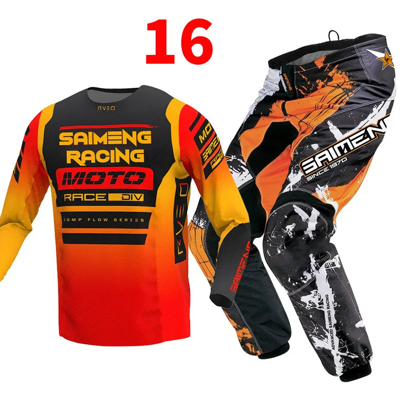 Motocross Jersey and Pants children's clothing big boy girl kid Motorcycle racing suit gear set racing suit Youth motorcycle mx