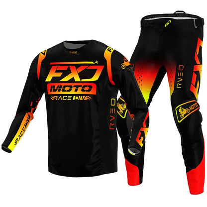 Off road motorcycle jersey and pants adult white pink yellow motocross suit man woman customize name number gear set Enduro