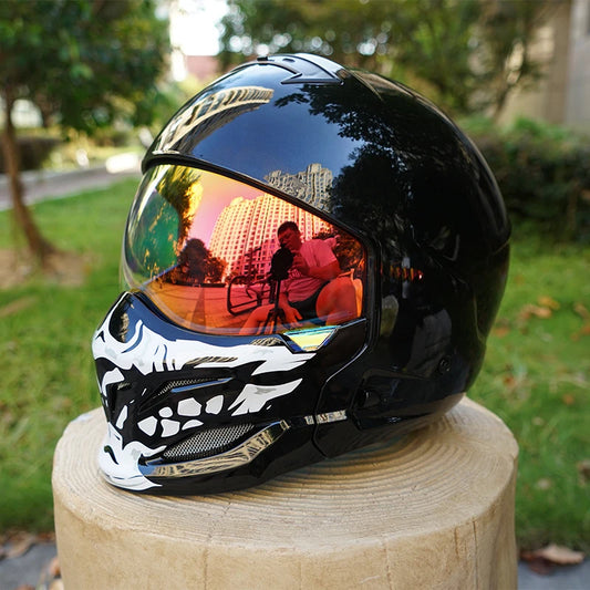 Scorpion Retro Motorcycle Helmet Removable Front Module Transparent Lens M L XL XXL Sizes Available for Motorbike Safety Gear