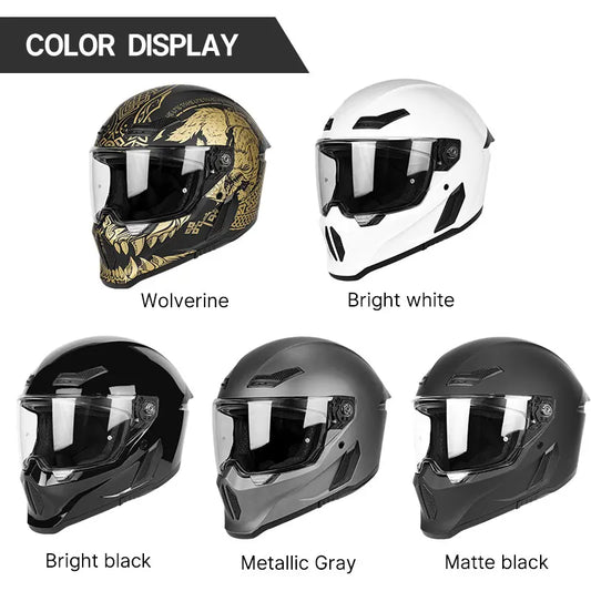 Men's Motorcycle Full Face Helmets Women's Bike Racing, Street Bike Riding All-Season Full-Coverage Safety Helmets