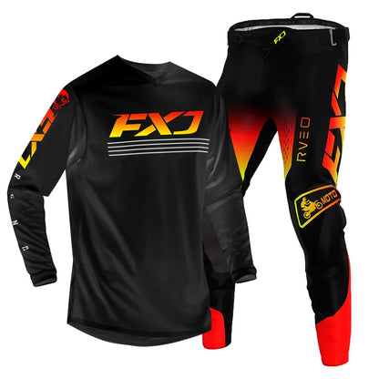 Off road motorcycle jersey and pants adult white pink yellow motocross suit man woman customize name number gear set Enduro