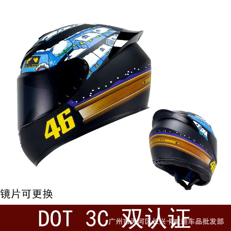 Motorcycle Helmet Four Seasons Full Face Bike Protective Safety Kart Racing Sports Car Original Casco Capacete DOT certiication