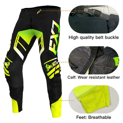 Off road motorcycle jersey and pants adult white pink yellow motocross suit man woman customize name number gear set Enduro