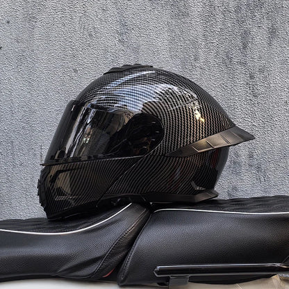 ORZ-B08A Full Face Motorcycle Helmet Glossy Mecha Pattern Racing Helmet Italian Style DOT Certified Safety Helmet with Tinted Vi