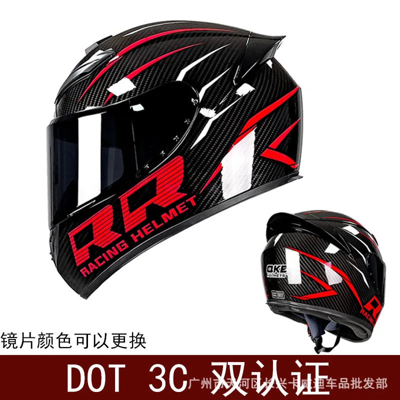 Motorcycle Helmet Four Seasons Full Face Bike Protective Safety Kart Racing Sports Car Original Casco Capacete DOT certiication