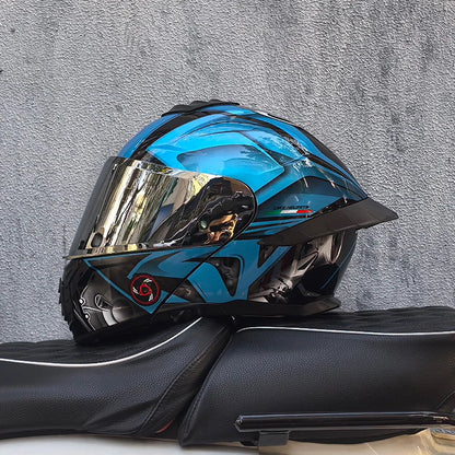 ORZ-B08A Full Face Motorcycle Helmet Glossy Mecha Pattern Racing Helmet Italian Style DOT Certified Safety Helmet with Tinted Vi