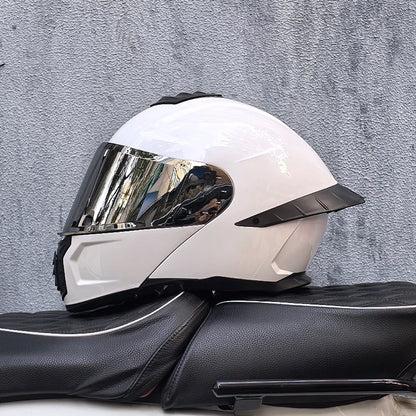 ORZ-B08A Full Face Motorcycle Helmet Glossy Mecha Pattern Racing Helmet Italian Style DOT Certified Safety Helmet with Tinted Vi