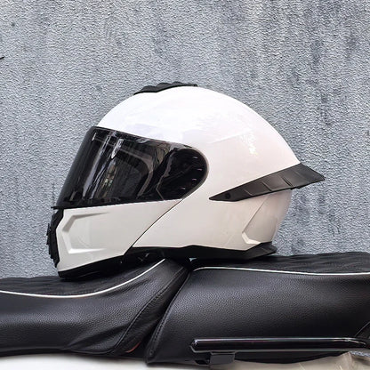 ORZ-B08A Full Face Motorcycle Helmet Glossy Mecha Pattern Racing Helmet Italian Style DOT Certified Safety Helmet with Tinted Vi