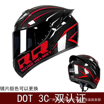 Motorcycle Helmet Four Seasons Full Face Bike Protective Safety Kart Racing Sports Car Original Casco Capacete DOT certiication