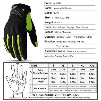 Guantes de Moto  Táctil para Verano (Unisex)