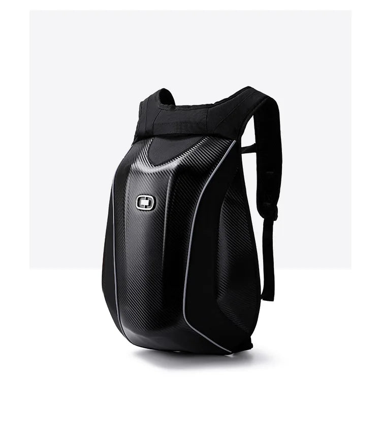 Mochila Premium para Moto de Fibra de Carbono – Funda Rígida Impermeable para Casco y Equipaje