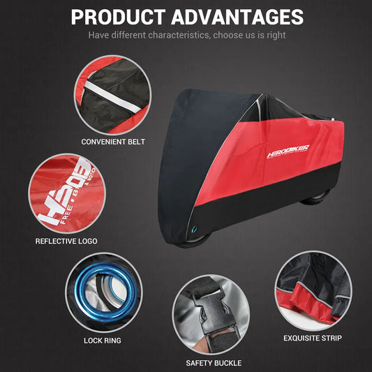 Funda para Moto HEROBIKER – Protección Total contra Lluvia, Polvo y Sol (Todo el Año)