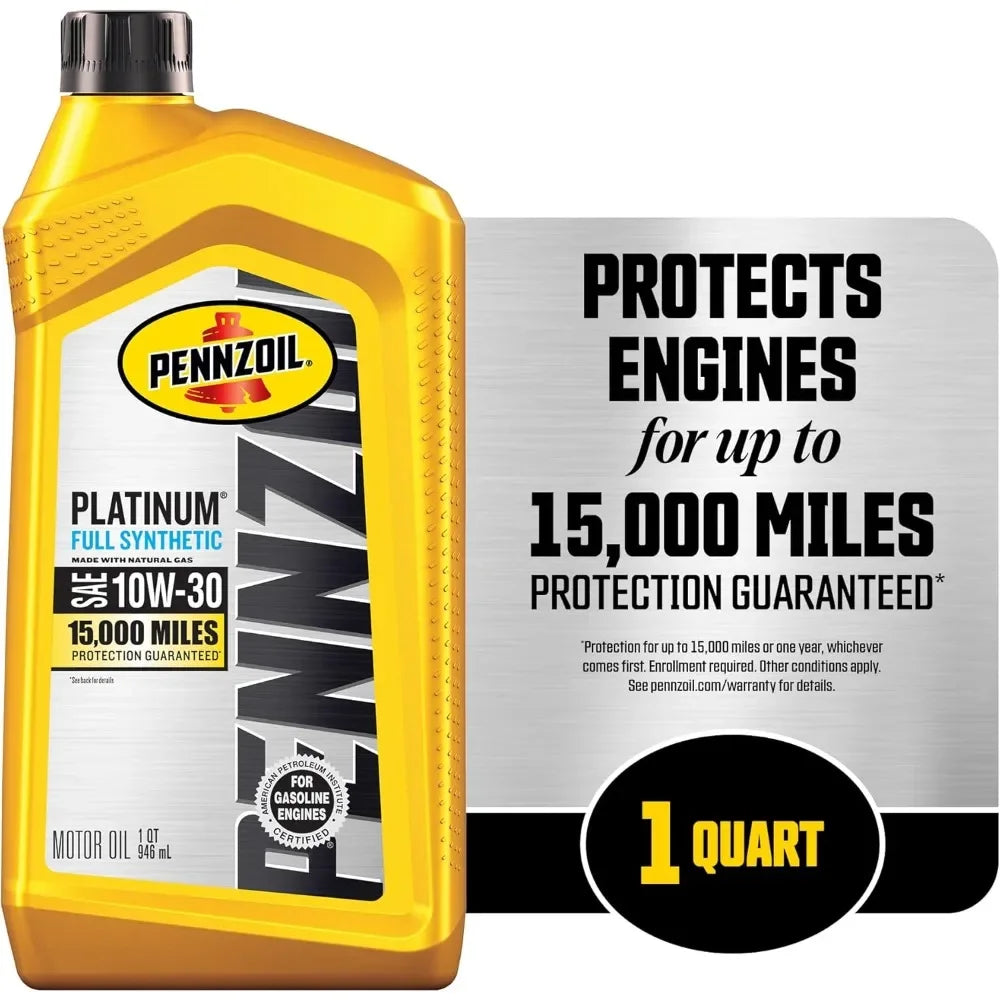 Pennzoil Platinum Full Synthetic 10W-30 Motor Oil For High Performance Engine Protection And Durability
