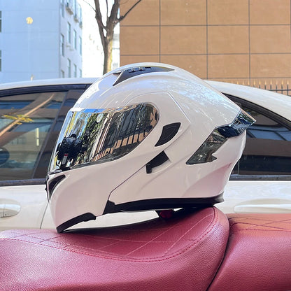 ORZ Full Face Motorcycle Helmet Mecha Geometric Pattern Racing Helmet DOT Certified Safety Helmet Facelift helmet