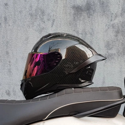 Motorbike Racing Helmet Full Face Motorcycle Helmet Safety Helmet For Men Women Summer Personality Locomotive Big Tail Helmet