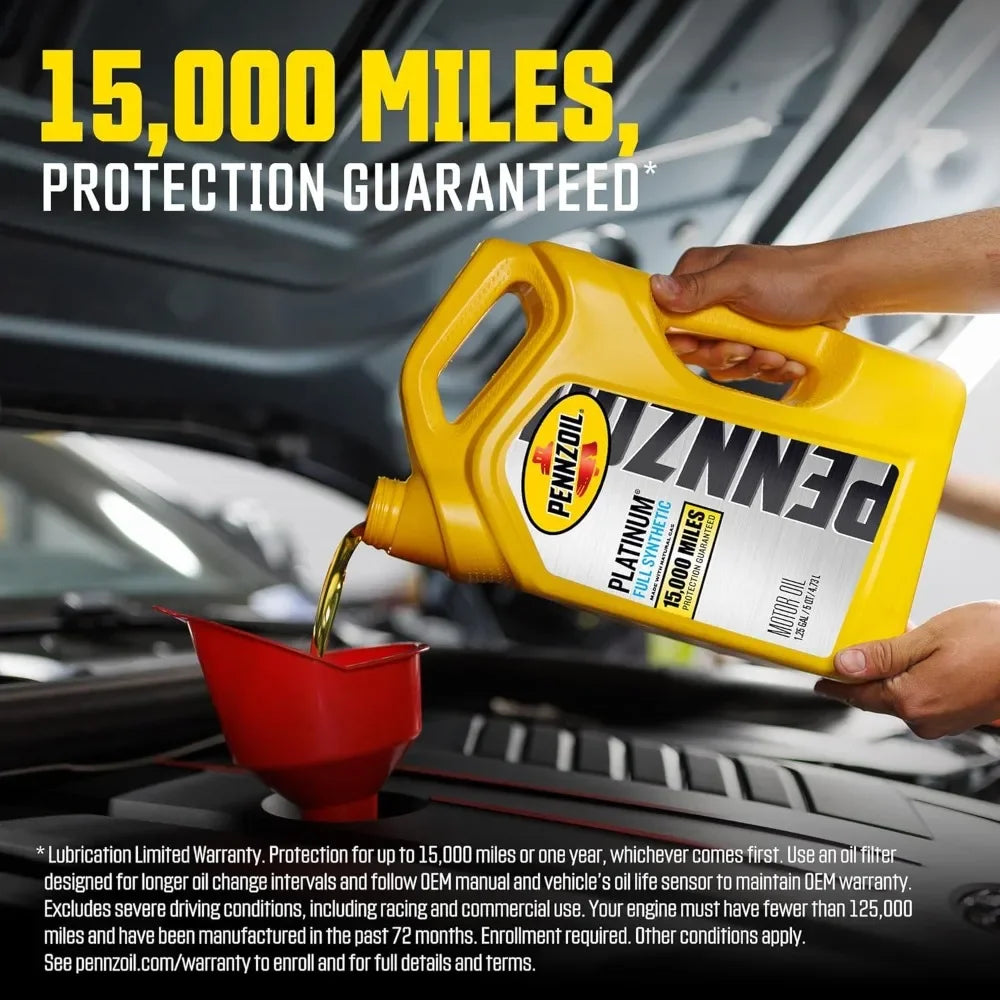 Pennzoil Platinum Full Synthetic 10W-30 Motor Oil For High Performance Engine Protection And Durability