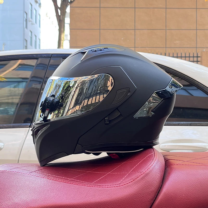 ORZ Full Face Motorcycle Helmet Mecha Geometric Pattern Racing Helmet DOT Certified Safety Helmet Facelift helmet