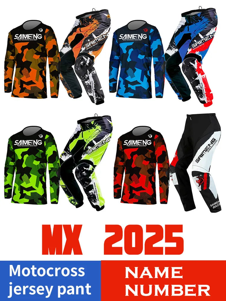 motocross child set Customized Number Name racing suit Motorcycle jersey and pants kids clothing big boy girl Youth mx gear set