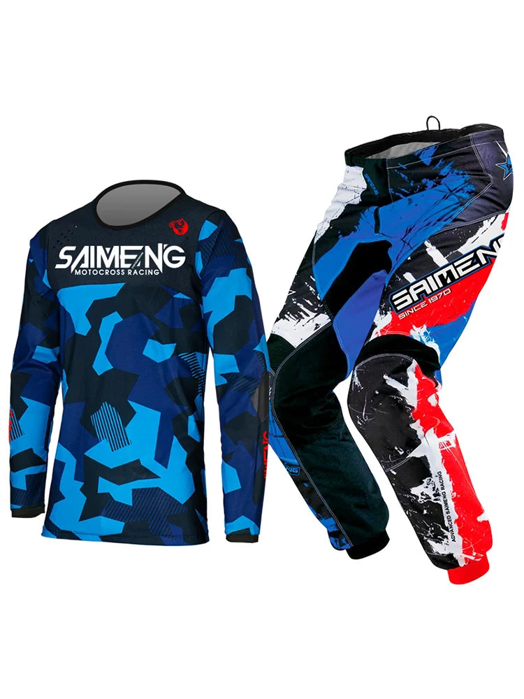 motocross child set Customized Number Name racing suit Motorcycle jersey and pants kids clothing big boy girl Youth mx gear set